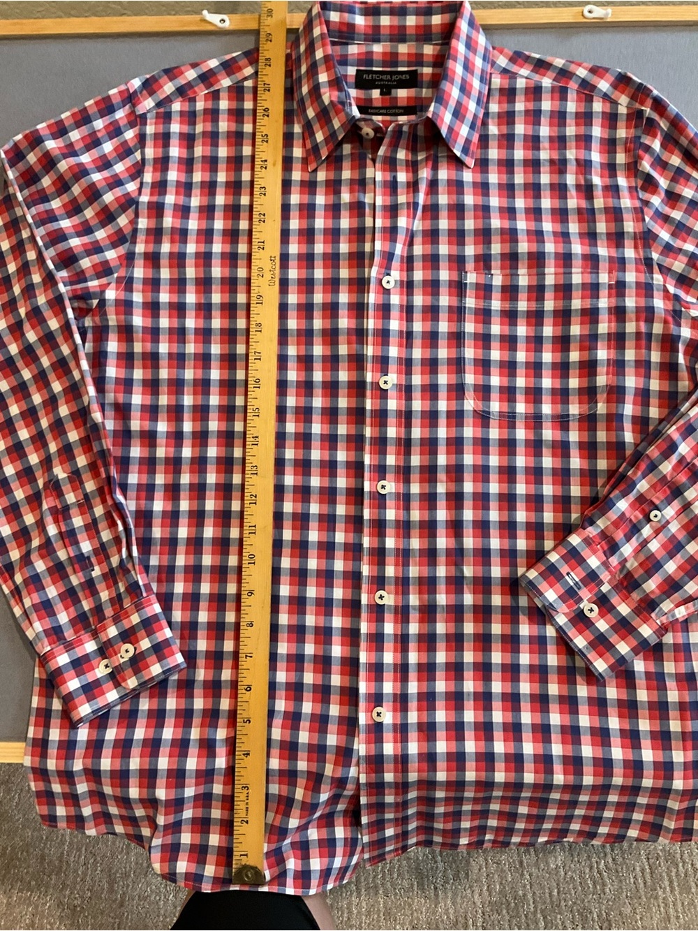 Red and Blue Check Dress Shirt